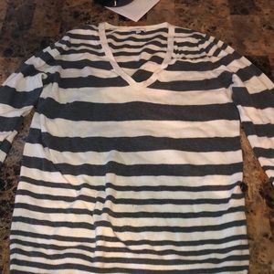 Stripe v neck sweater gap